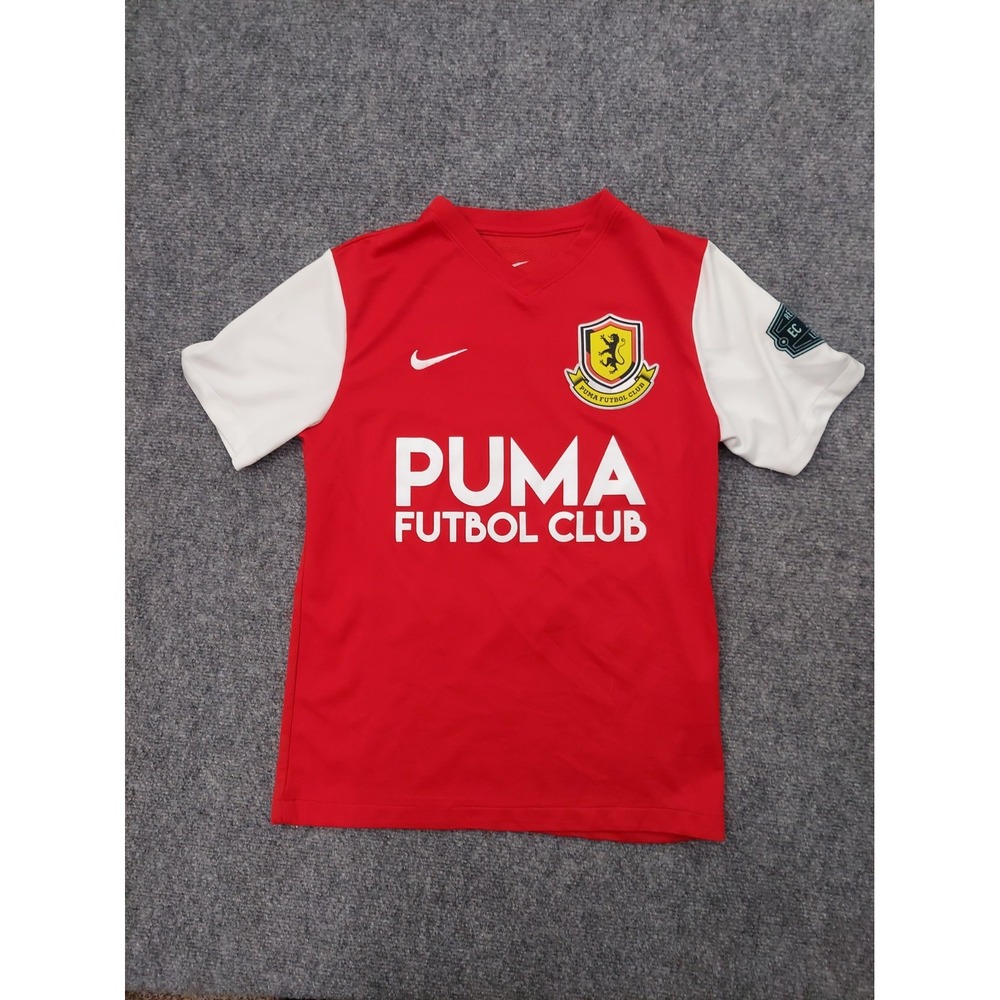 Nike Puma Futbol Club Soccer Shirt Jersey Youth Large Red Short Sleeve Soccer